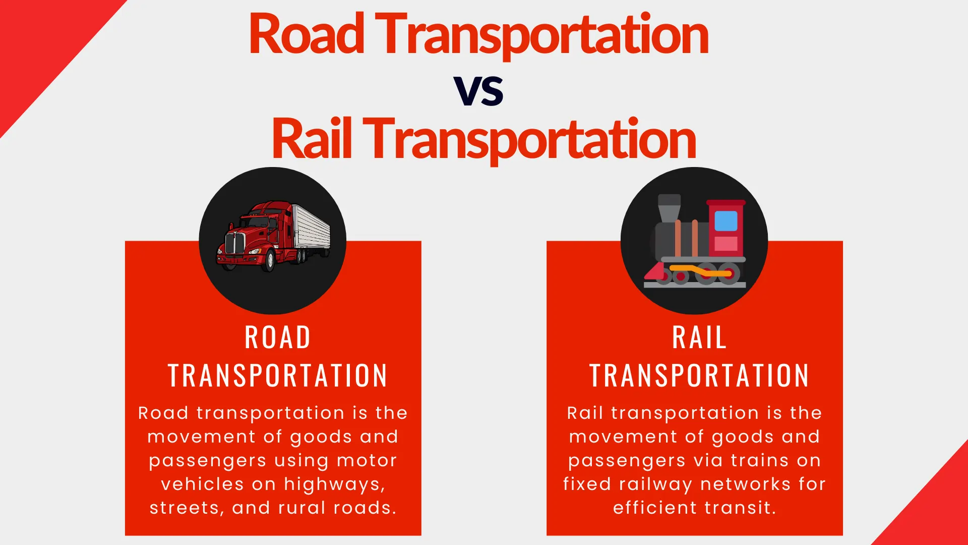 Road Transportation vs Rail Transportation